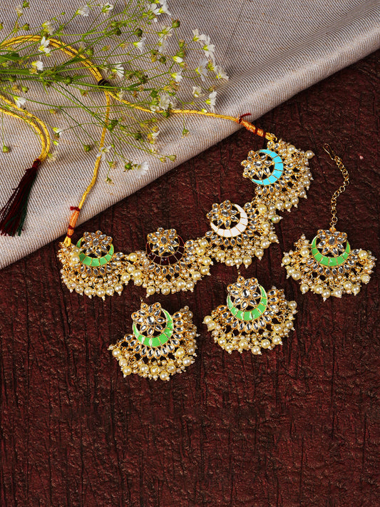 MULTI COLOUR MEENAKARI JEWELLERY SET