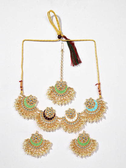 MULTI COLOUR MEENAKARI JEWELLERY SET