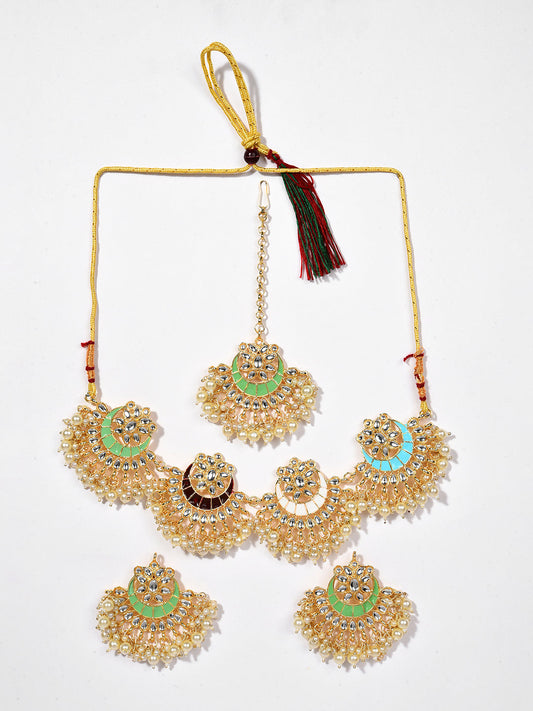 MULTI COLOUR MEENAKARI JEWELLERY SET