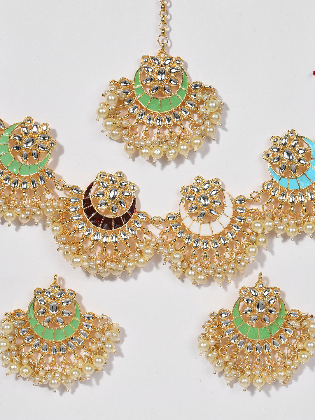 MULTI COLOUR MEENAKARI JEWELLERY SET