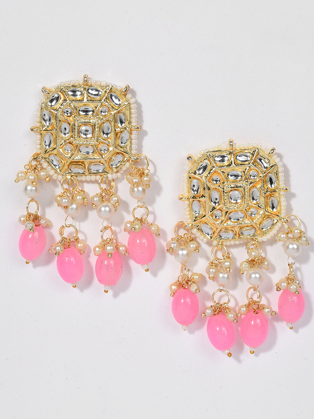 PINK KUNDAN BRIDAL JEWELLERY SET