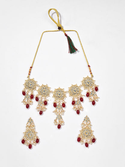 MAROON CHOKER WITH EARRING SET