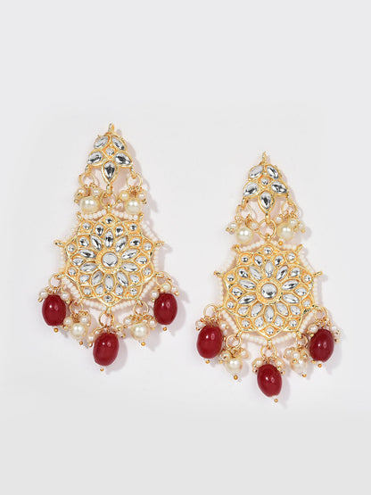MAROON CHOKER WITH EARRING SET