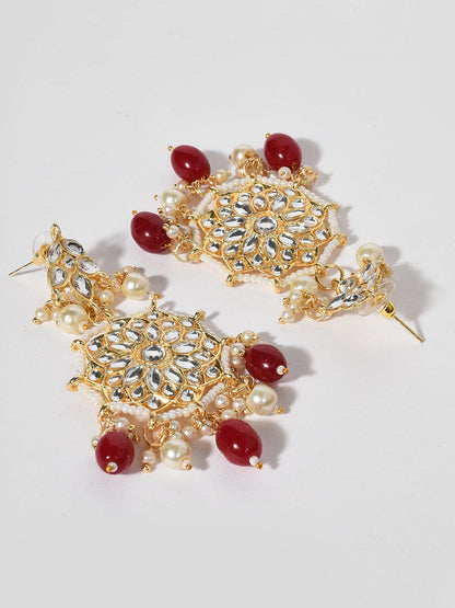 MAROON CHOKER WITH EARRING SET