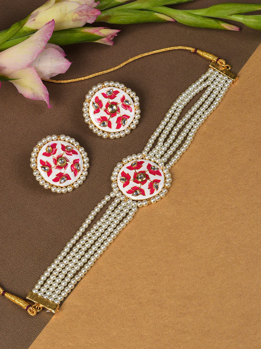 PINK ROUND CHOKER SET