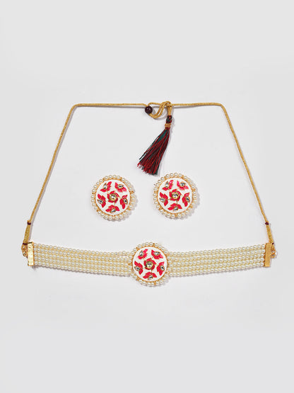 PINK ROUND CHOKER SET