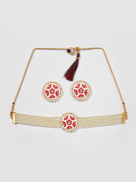 PINK ROUND CHOKER SET