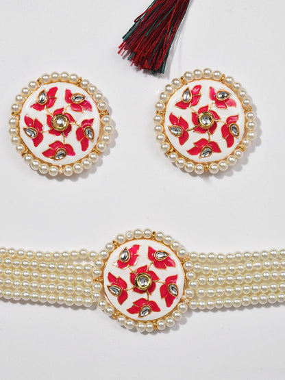 PINK ROUND CHOKER SET