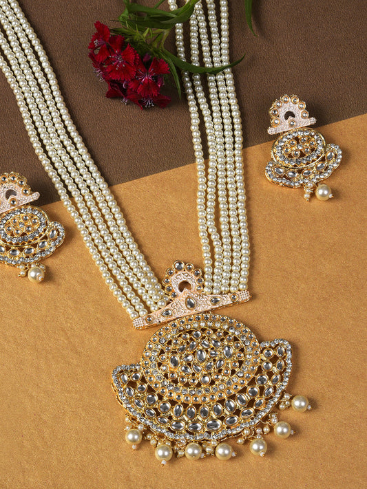 WHITE RANI HAAR WITH EARRING SET