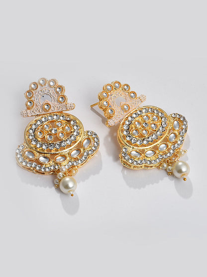 WHITE RANI HAAR WITH EARRING SET