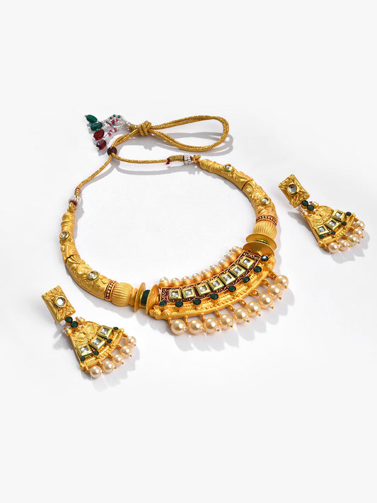 MULTI COLOURED CHOKER WITH EARRINGS