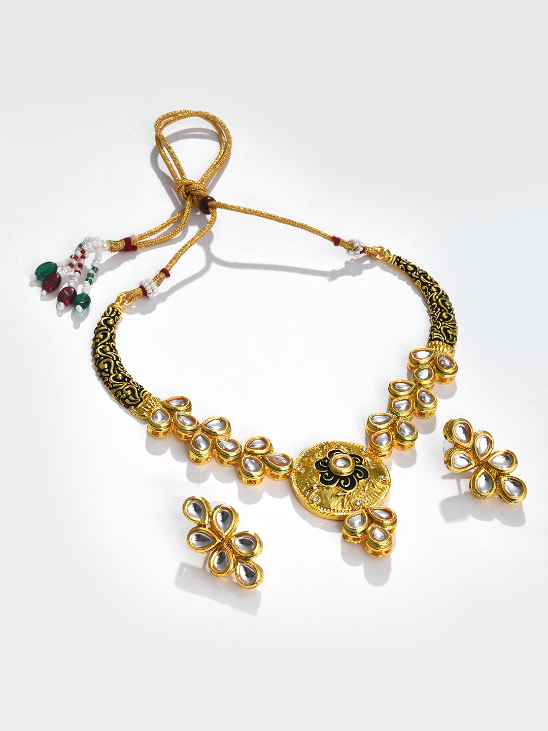BLACK MEENAKARI & KUNDAN SET