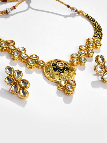 BLACK MEENAKARI & KUNDAN SET
