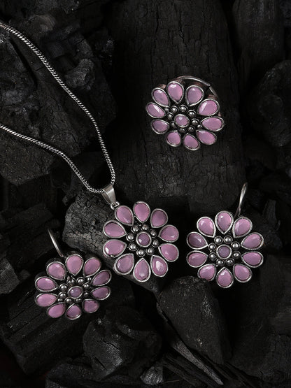 LILAC FLOWER PENDANT SET