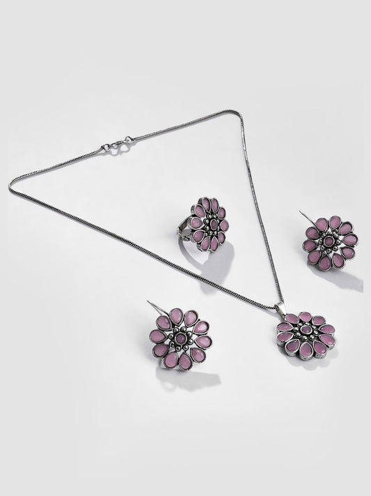 LILAC FLOWER PENDANT SET