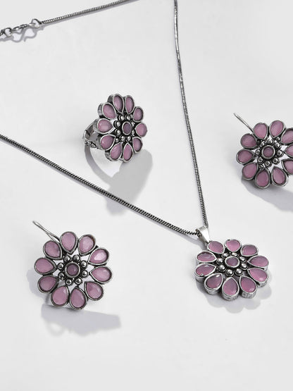 LILAC FLOWER PENDANT SET