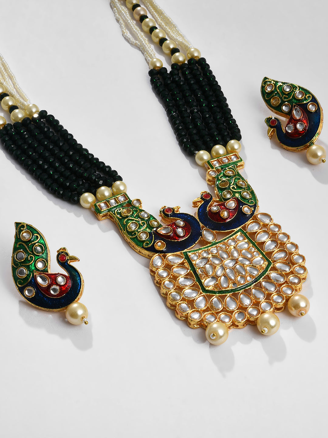MULTI COLOUR PEACOCK NECKLACE SET