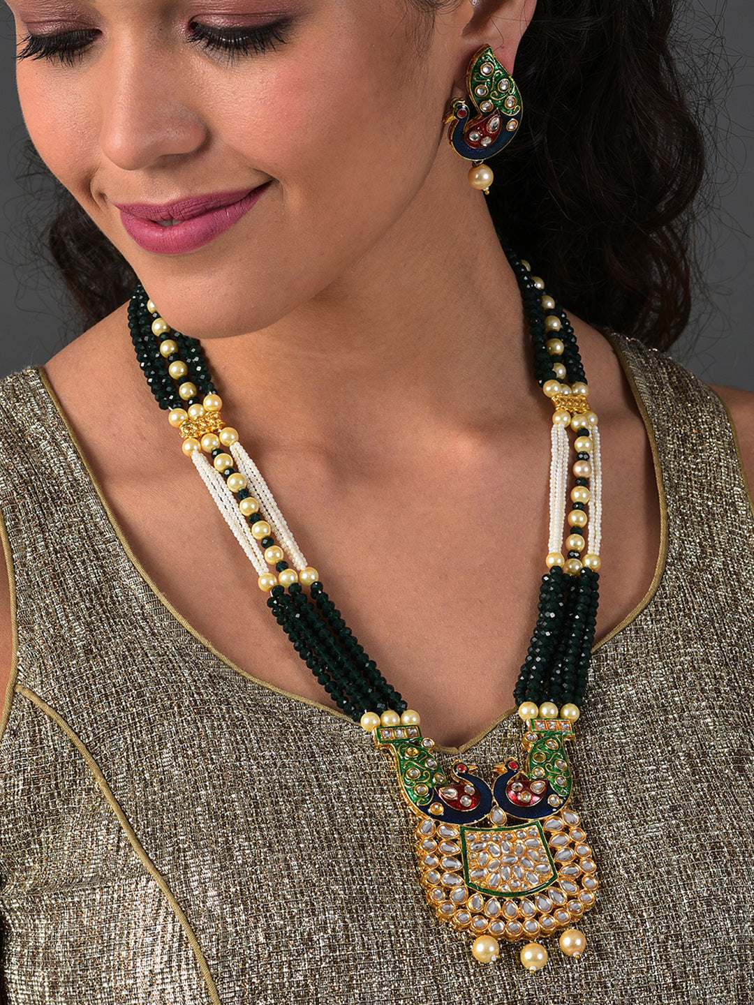 MULTI COLOUR PEACOCK NECKLACE SET