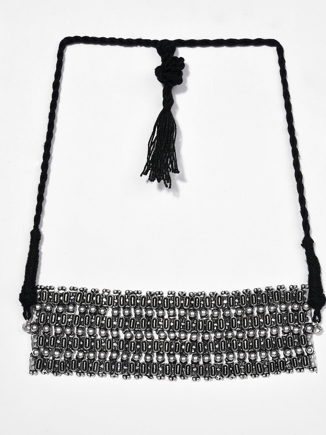 SILVER OXIDISED BOHO CHOKER