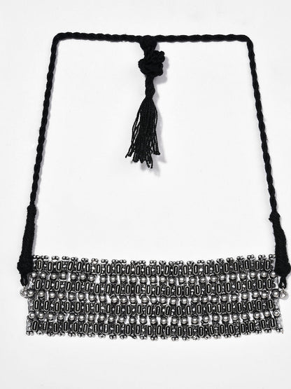 SILVER OXIDISED BOHO CHOKER