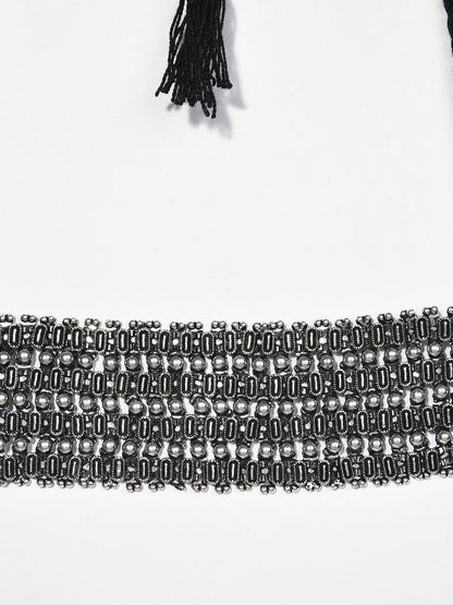 SILVER OXIDISED BOHO CHOKER