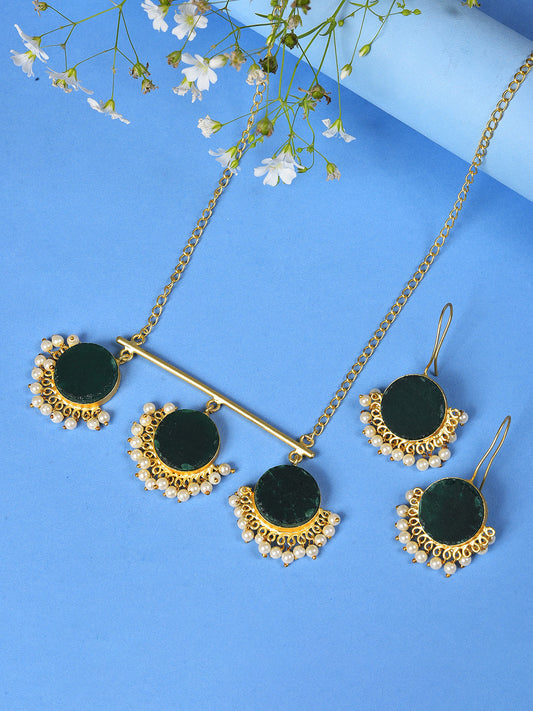 GREEN DROPS NECKLACE SET