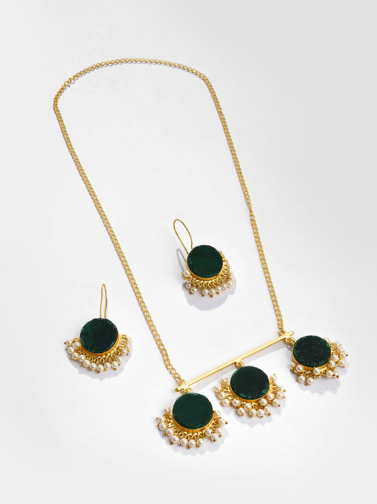 GREEN DROPS NECKLACE SET
