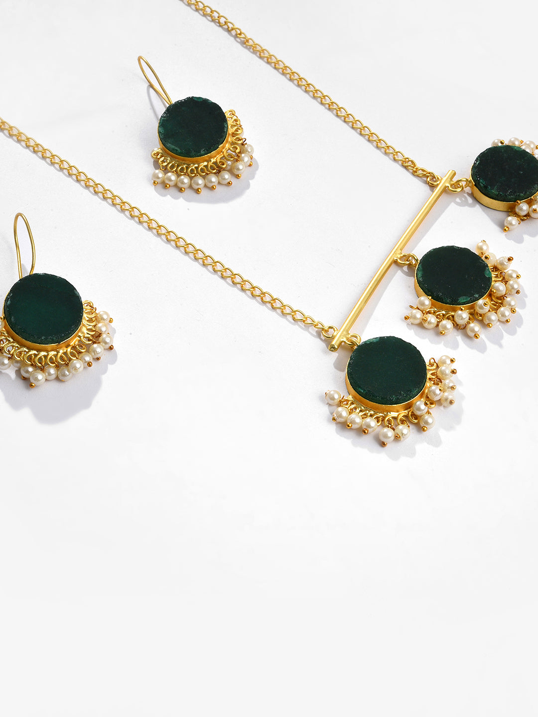 GREEN DROPS NECKLACE SET