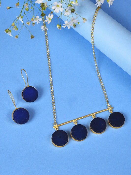 BLUE DROP CHAIN NECKLACE