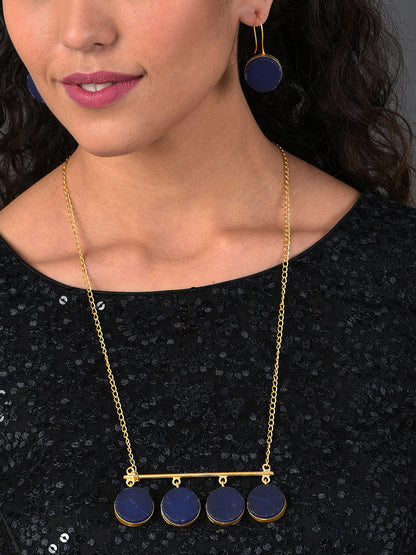 BLUE DROP CHAIN NECKLACE