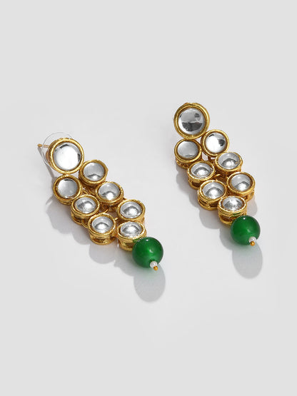 GREEN LAYERED RANI HAAR SET
