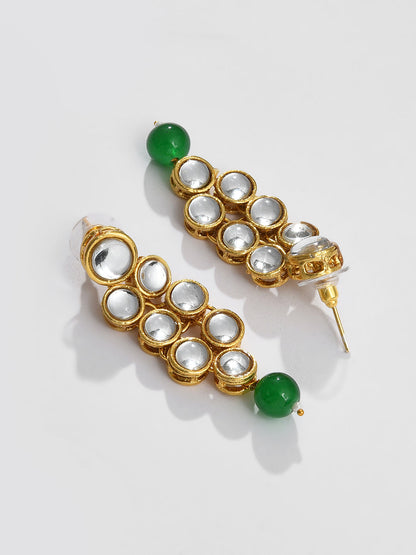 GREEN LAYERED RANI HAAR SET