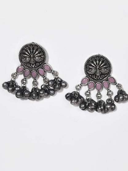 SILVER OXIDISED ROUND CHOKER SET