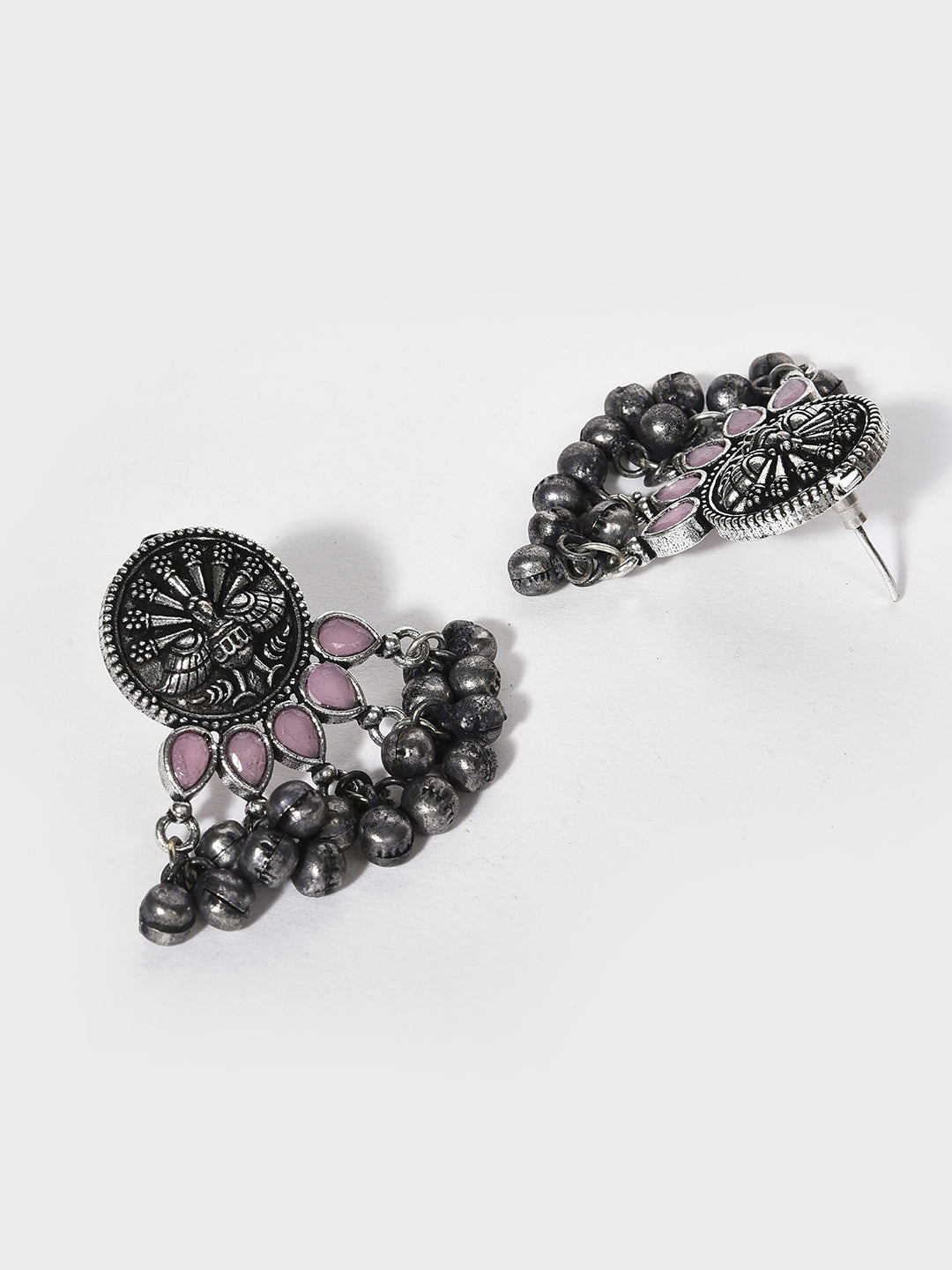 SILVER OXIDISED ROUND CHOKER SET