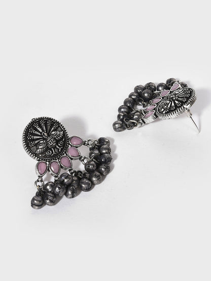 SILVER OXIDISED ROUND CHOKER SET