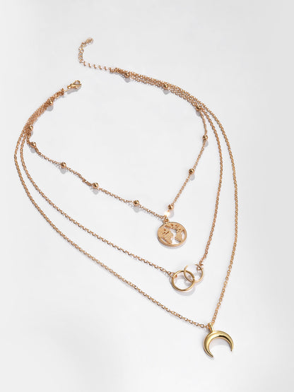GOLD 3 LAYERED NECKLACE SET
