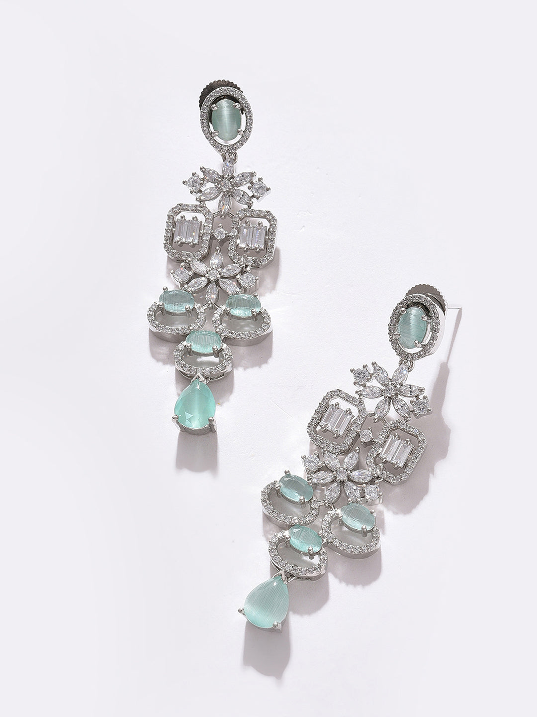 SILVER PLATED DESIGNER STONE NECKLACE