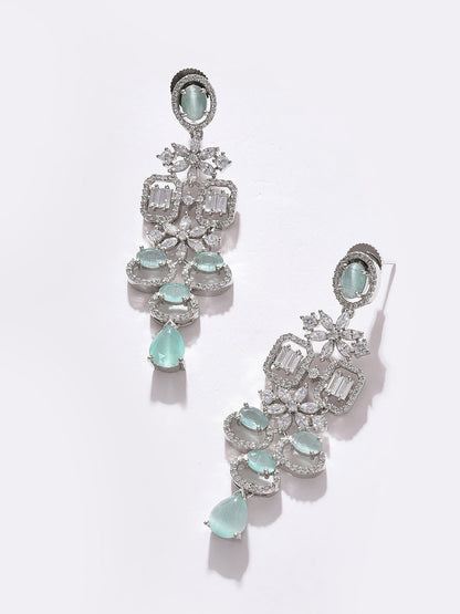 SILVER PLATED DESIGNER STONE NECKLACE