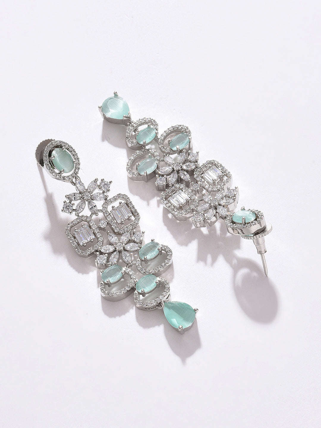 SILVER PLATED DESIGNER STONE NECKLACE