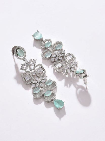 SILVER PLATED DESIGNER STONE NECKLACE