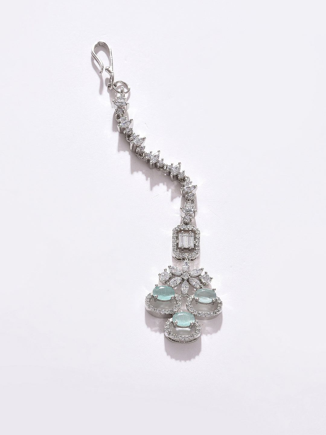 SILVER PLATED DESIGNER STONE NECKLACE