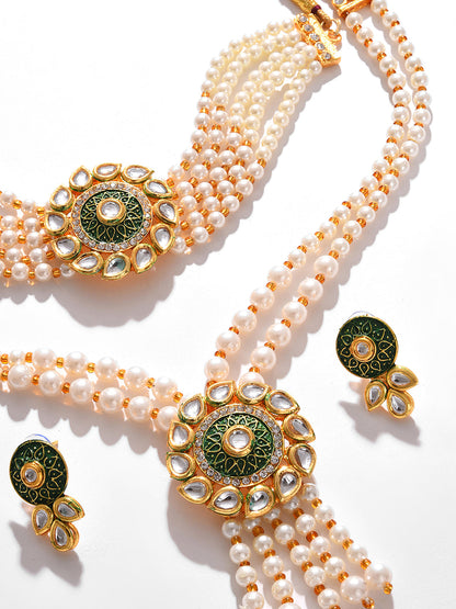 GOLD PLATED PEARLS NECKLACE