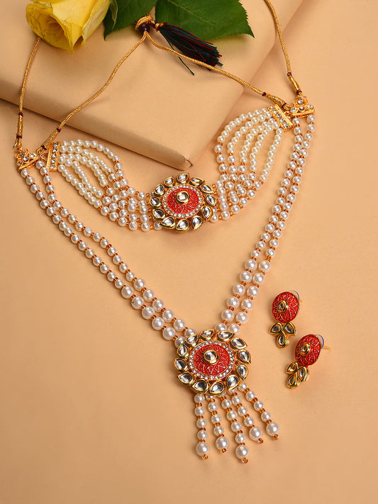 GOLD PLATED PEARLS NECKLACE