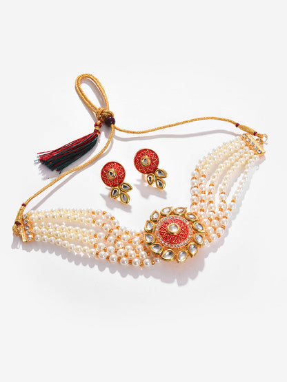 GOLD PLATED PEARLS NECKLACE