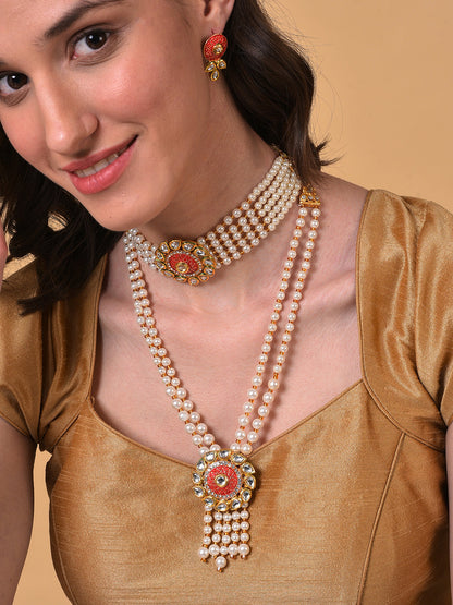 GOLD PLATED PEARLS NECKLACE
