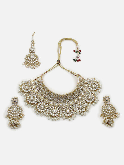 MEENAKARI GOLD PLATED NECKLACE GREEN SET FOR WOMEN AND GIRLS