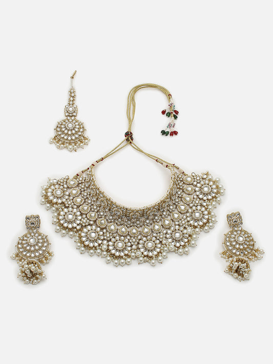 MEENAKARI GOLD PLATED NECKLACE GREEN SET FOR WOMEN AND GIRLS
