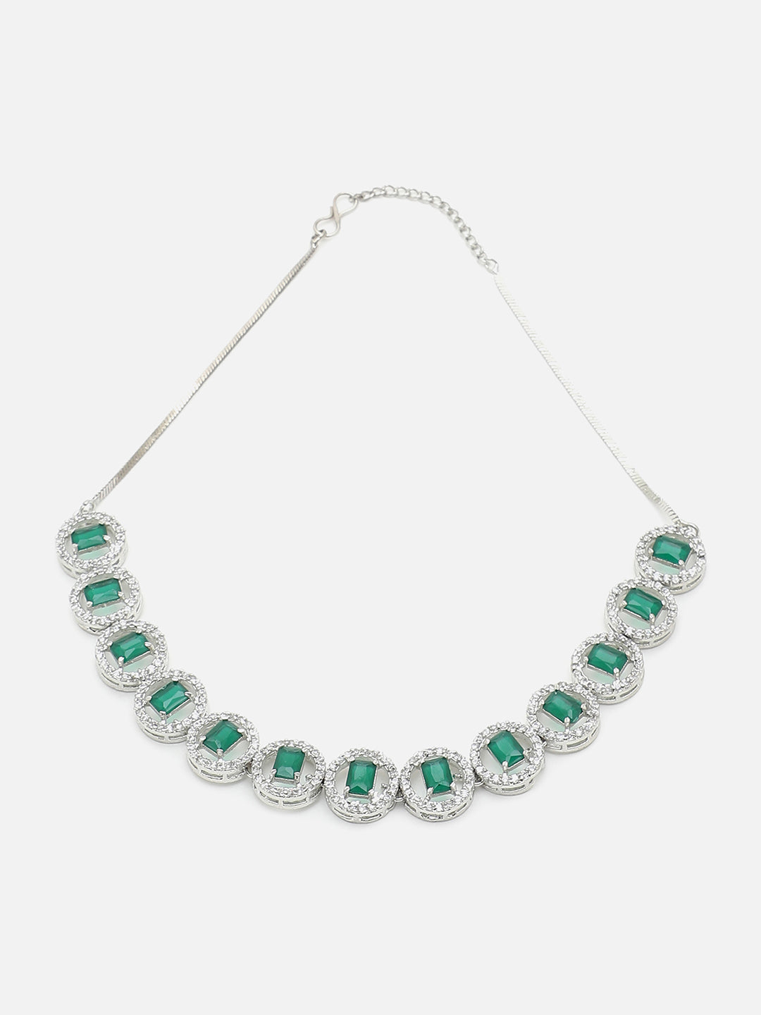 SILVER PLATED BLUE STONE NECKLACE SET