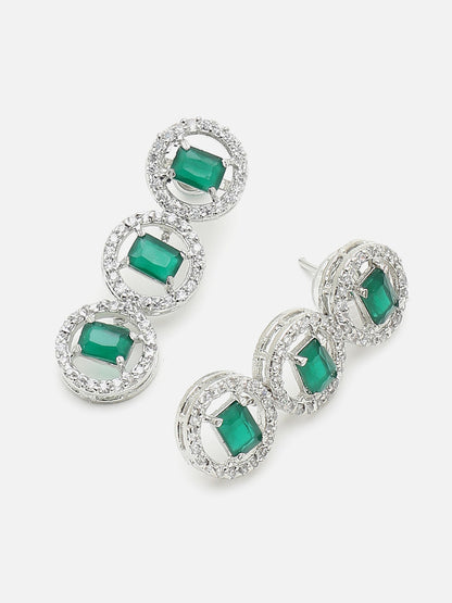 SILVER PLATED BLUE STONE NECKLACE SET
