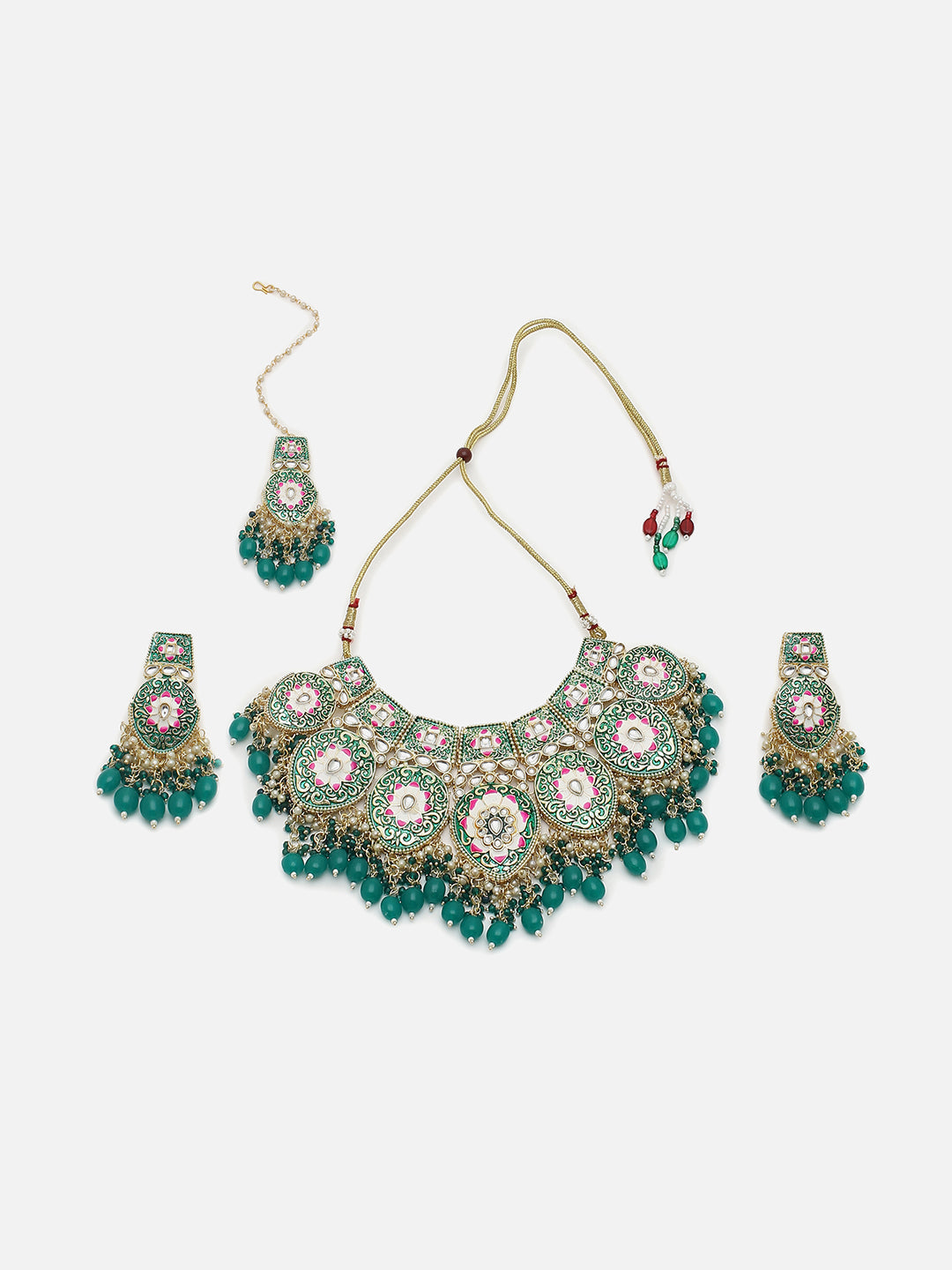 SILVER PLATED BLUE STONE NECKLACE SET